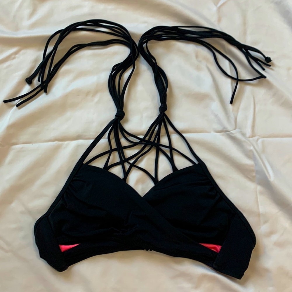 Halter swimsuit top from Pink with crossover front